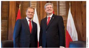 Polish Prime Minister Donald Tusk visited Canada and met with Prime Minister Stephen Harper in May 2012. 