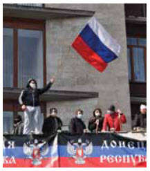 Pro-Russian protesters in the Donetsk People’s Republic, proclaimed April 7. 