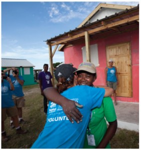 Volunteers and workers built hundreds of homes for Haitians under the auspices of the Jimmy & Rosalynn Carter Work Project at the Santo development in Leogane, Haiti.