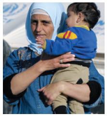 A woman and child at Za’atri refugee camp in Jordan.