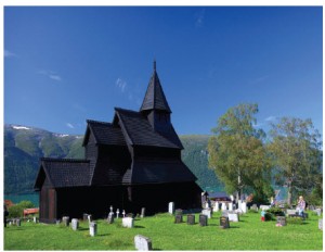 The nearly 1,000-year-old Borgund Stave Church features Viking-age woodcarvings and building methods.  