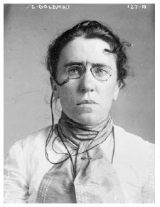 A 1901 police mug shot of Emma Goldman, the anarchist and women's rights advocate 
