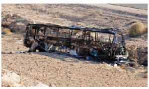 Seven people were killed and 40 injured in this attack against Israeli civilians on their way to Eilat, a popular tourist destination. Battles between Israelis and Palestinians continue. (Photo: Ariel Hermoni)