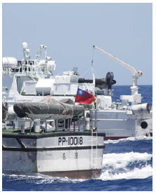 Taiwanese and Japanese coast guards patrol the troubled waters of the South China Sea. (Photo: Keelung Coast Guard)