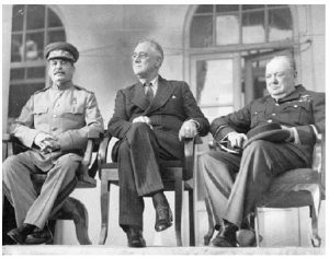 In addition to celebrating its heroic past, including “the enormous sacrifices in the war against Nazism,” Russia needs to build a more dynamic society on that foundation, Darchiev said. Seen here are Russian president Joseph Stalin, U.S. president Franklin Roosevelt and British prime minister Winston Churchill at the Tehran Conference in 1943. (Photo: US Army)