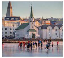 Children skating on the pond in central Reykjavik. (Photo: Ragnar Th. Sigurdsson)