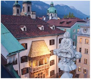 Innsbruck’s Golden Roof is adorned with 2,657 fire-gilded copper tiles. (Photo:  TVB Innsbruck)