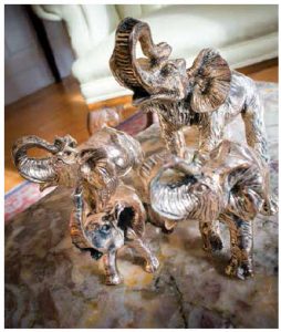 These playful elephants, made of silver, were a gift to the Ünal family. (Photo: Ashley Fraser)