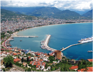 Antalya, shown here, ushers visitors to the Turkish Riviera, also called the Turquoise Coast. Turkey attracted 37.6 million tourists in 2017. (Photo: Bestalex)