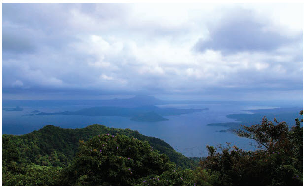 The Taal Volcano and lake. on the island of Luzon, offer one of the most picturesque views in the Philippines. Taal Island is in the middle of Taal Lake, where the Philippines' second most active volcano is situated. It has had 33 recorded eruptions. (Photo: Ülle Baum)