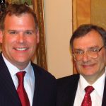 Russian Ambassador Georgiy Mamedov, right, hosted a national day reception at the embassy. He's shown with Foreign Minister John Baird. (Photo: Frank Scheme)