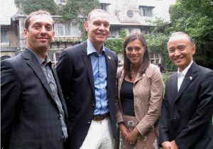 Japanese Ambassador Kaoru Ishikawa hosted a garden party to thank community members who held fundraising events in support of earthquake relief in Japan. From left: Gonzalo Peralta, executive director of Languages Canada; Conrad Sauvé, secretary general and CEO of the Canadian Red Cross; Pam Aung Thin, national director of public and government affairs at the Canadian Red Cross, and Mr. Ishikawa. (Photo: Jennifer Campbell) 