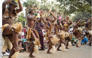 Traditional performers at the Johannesburg cultural festival.