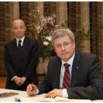 Ambassador Ishiwaka writes that Canada showed its support when Prime Minister Stephen Harper went to the embassy to sign the book of condolence. The Canadian government donated blankets and equipment, while Canadians donated millions of dollars.