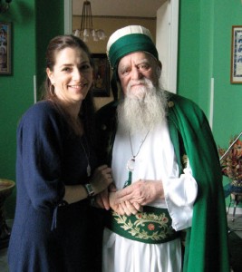  Rachel Goslins, director of the upcoming film, Besa: The Promise, with Baba Haxhi Dede Reshat Bardhi, in Tirana, Albania.  
