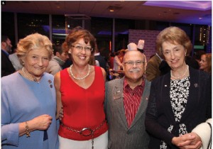The Westin hosted its annual Canada Day fireworks party July 1. From left, Lady Diana Farnham, lady-in-waiting to Queen Elizabeth, Sally Verhey, William Verhey, the Westin’s director of protocol events and diplomatic hospitality, and Lady Susan Hussey, lady-in-waiting to Queen Elizabeth.