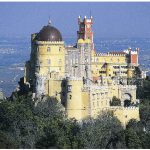 Pena Palace (Palacio da Pena) in the town of Sintra was home to Queen Rainha D. Amélia from 1889 until 1910 when Portugal was established and the queen went into exile.