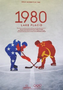 A keepsake poster from the Miracle on Ice game in Lake Placid.  