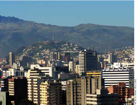 The climate of Ecuador’s capital city of Quito draws tourists to its mountains for relaxation and adventure.