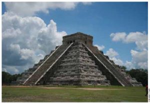 An ancient Chichenitza Mayan Temple in Mexico. 