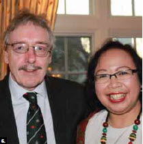  Irish Ambassador Raymond Bassett hosted a St. Patrick’s Day party, which Cicilia Rusdiharini, minister-counsellor for Indonesia, attended. (Photo: Ulle Baum) 