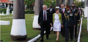 During a visit to Trinidad and Tobago, Gov. Gen. David Johnston and his wife, Sharon, participated in a wreath-laying at St. James Commonwealth Military Cemetery. (Photo: MCpl. Dany Veilette) 