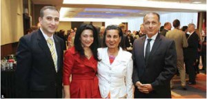 The embassy of Azerbaijan held a national day reception at the Westin Hotel. Ambassador Farid Shafiyev, his wife, Ulkar (at left) and Egyptian Ambassador Wael Aboul Magd and his wife, Hanan Abdel Kader (at right). (Photo: Sam Garcia) 