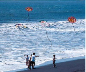 The Pacific Coast is made for kite-flying. 