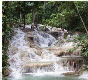 Dunn’s River Falls is a popular spot for tourists who like to climb the falls. 