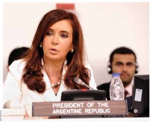 Argentine President Cristina Elisabet Fernández de Kirchner is one of many female heads-of-state in Latin America and the Caribbean. Argentine President Cristina Elisabet Fernández de Kirchner is one of many female heads-of-state in Latin America and the Caribbean.
