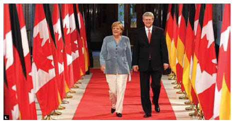 German Chancellor Angela Merkel met with Prime Minister Stephen Harper in Ottawa in August. (Photo: Sam Garcia)
