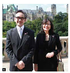 Indonesian Foreign Minister R.M. Marty M. Natalegawa visited Ottawa Aug. 23 and made a speech to mark the 60th anniversary of diplomatic relations between Canada and Indonesia. He’s shown with Indonesian Ambassador Dienne Moehario (Photo: Ulle Baum)