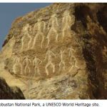 Petroglyphs in Gobustan National Park, a UNESCO World Heritage site.