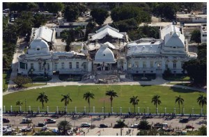 Haiti’s presidential palace partly collapsed in the January 2010 earthquake. 