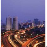 Indonesia’s capital, Jakarta, at dusk.
