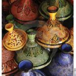 Tagines are served in conically shaped pottery such as this.