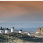 Windmills in La Mancha, an historic area south of Madrid.