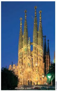 The Sagrada Familia, a Roman Catholic church designed by Antoni Gaudi, is a UNESCO World Heritage Site. It’s still incomplete, 130 years after construction began. 