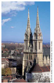 The cathedral in Zagreb, the largest city and capital of Croatia.
