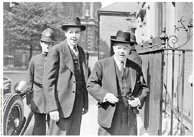 High Commissioner Norman Robertson, left, joined Mackenzie King when the prime minister was attending the Commonwealth Prime  Ministers’ Conference in 1944.