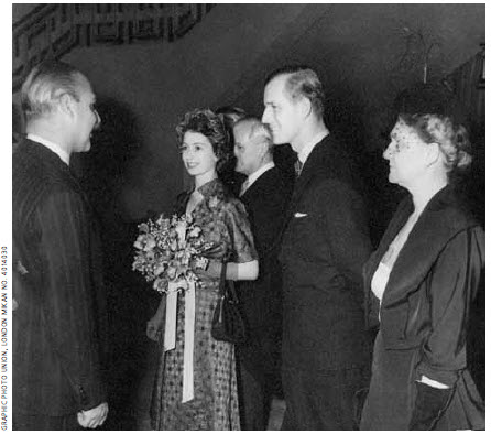 Princess Elizabeth and Prince Philip in Canada House, 1951.