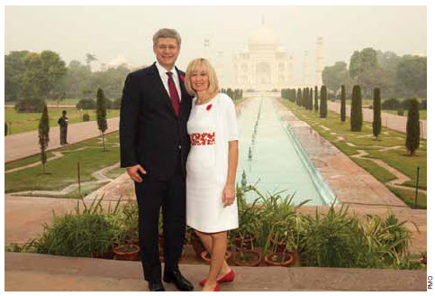 Prime Minister Stephen Harper and his wife, Laureen, visited India in November 2012. High Commissioner Verma was part of the hosting delegation for the visit.