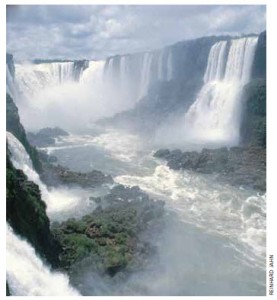 Iguaçu National Park in Brazil is famous for its falls. 