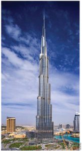 The Burj Khalifa in Dubai, UAE, is the world’s tallest building. 