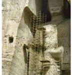 The taller of the two Buddhas of Bamiyan in 1976. They were destroyed by the Taliban in 2001.