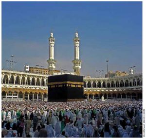 The Ka’ba in Mecca, Saudi Arabia, is the most sacred place in the Islamic world. 