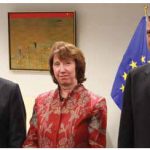 Catherine Ashton, the EU’s high representative for foreign affairs, facilitated talks between Serbian Prime Minister Ivaca Dacic, left, and Kosovo Prime Minister Hashim Thaçi.