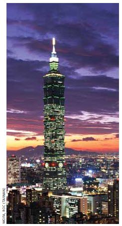 Taipei 101 was, until 2010, the world’s tallest building.
