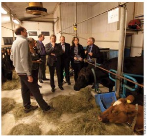 Johannes Hahn, European Union commissioner for regional policy, and EU officials, visit a farm in northern Iceland. 