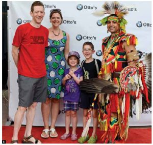 Otto’s BMW held a family day event for diplomats at the Canadian Museum of History. From left, James Robertson, Deputy British High Commissioner Corin Robertson, their children, Zoe and Alex and Jason Gullo Mullins, a dancer from the Cherokee Nation and cultural ambassador for the Ottawa-based NGO Aboriginal Experiences. (Photo: Marc Bridgen)